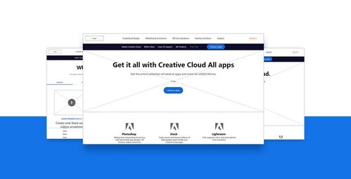 adobe是全球知名的軟件開發(fā)團(tuán)隊(duì),研發(fā)了設(shè)計(jì)創(chuàng)意領(lǐng)域全球領(lǐng)先的優(yōu)秀軟件產(chǎn)品,為設(shè)計(jì)行業(yè)提供了巨大的價(jià)值 網(wǎng)站原型以圖文排版為主,頂部一級(jí)導(dǎo)航,彈出面板和面板的使用實(shí)現(xiàn)了一級(jí)導(dǎo)航下拉的效果 工具類官網(wǎng)web原型制作分享 adobe
